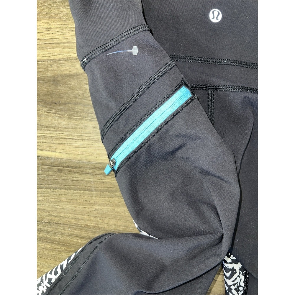 Lululemon Leggings Womens Size 4 Multicolor Abstract Pull On Crop Activewear Gym - Picture 6 of 6